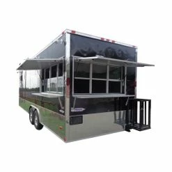 SLE Concessions Concession Trailer Black 8.5'x24' Event Food Catering Enclosed Kitchen Restroom