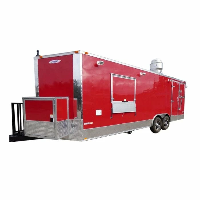 SLE Concessions Concession Trailer 8.5' X 24' (Red) Event Catering BBQ Smoker Enclosed
