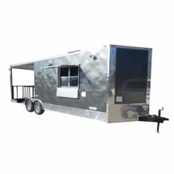 SLE Concessions Concession Trailer 8.5' X 24' Charcoal Gray- Catering Food Smoker BBQ Restroom