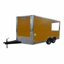 SLE Concessions Concession Trailer 8.5'x14' Yellow - Smoker BBQ Catering Event