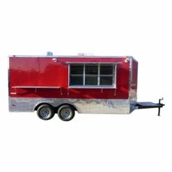SLE Concessions Concession Trailer 8.5'x16' Red - Food Catering Event BBQ