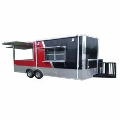 SLE Concessions Concession Trailer 8.5 X 20 Black/Red BBQ Food Event