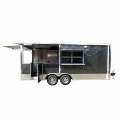 SLE Concessions 8.5' X 20' Concession Food Trailer Charcoal Grey Catering Event