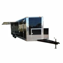 SLE Concessions 8.5' X 20' Black Concession Food Event Catering Trailer