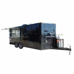 SLE Concessions 8.5' X 18' Concession Food Trailer Black Event Catering