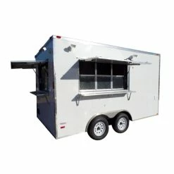 SLE Concessions 8.5' X 14' White Concession Food Trailer