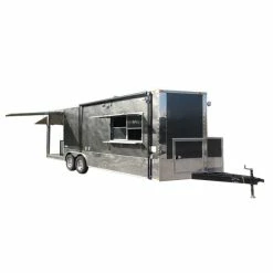 SLE Concessions 8.5' X 24' Concession Food Trailer Charcoal Gray Event Catering