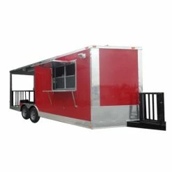 SLE Concessions 8.5' X 20' Concession Food Trailer Red Event Catering