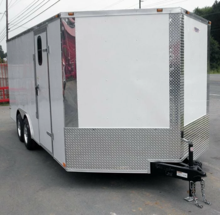 SLE Enclosed Trailers Enclosed Trailer 8.5'x18' White - Equipment Car Bike Hauler Storage - Image 3