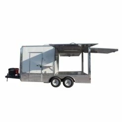 SLE Concessions 8.5' X 16' Concession Food Trailer White Pizza Event Catering