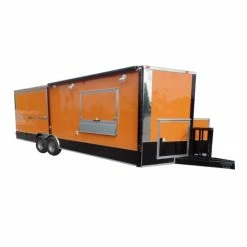 SLE Concessions 8.5' X 24' Concession Food Trailer Orange Event Catering