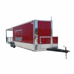 SLE Concessions 8.5' X 28' Concession Food Trailer Red Event Catering