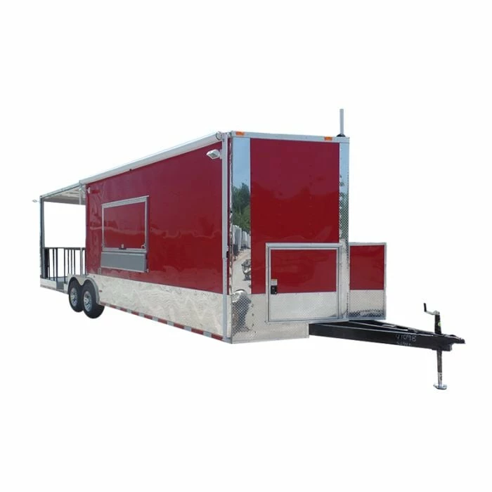 SLE Concessions 8.5' X 28' Concession Food Trailer Red Event Catering
