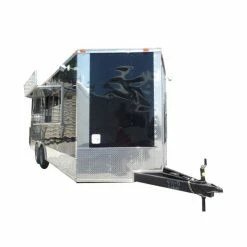 SLE Concessions 8.5' X 18' Concession Food Trailer Black Event Catering