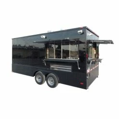 SLE Concessions 8.5' X 18' Black Concession Food Event Catering Trailer