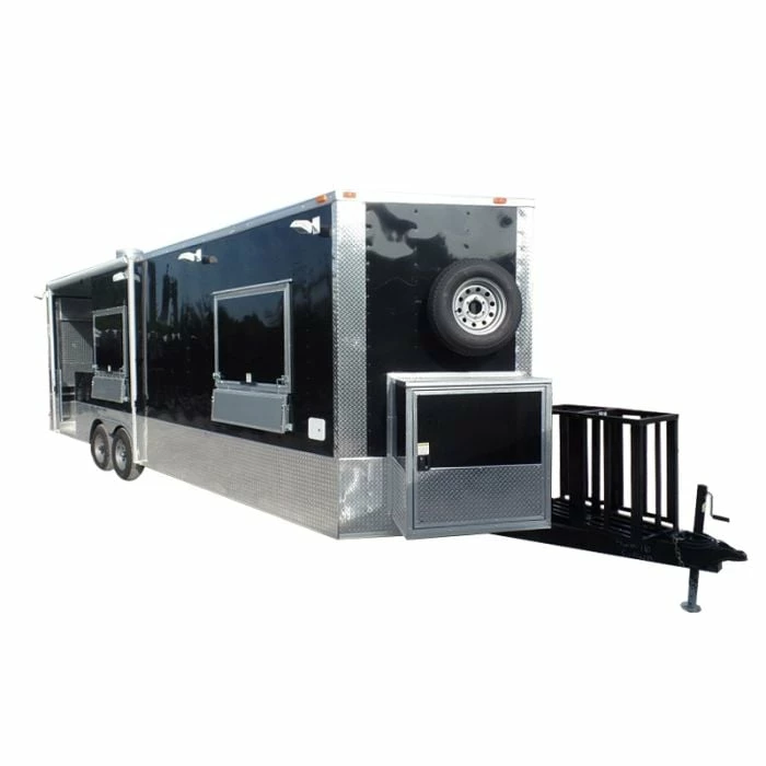 SLE Concessions 8.5' X 26' Concession Food Trailer Black Event Catering