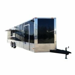 SLE Concessions 8.5' X 24' Concession Food Trailer Black With Appliances
