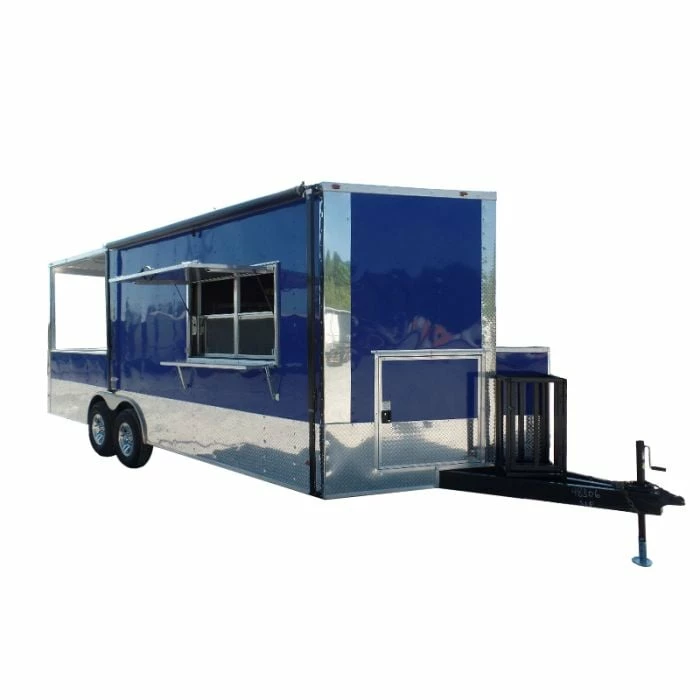 SLE Concessions 8.5' X 22' Blue BBQ Concession Food Trailer
