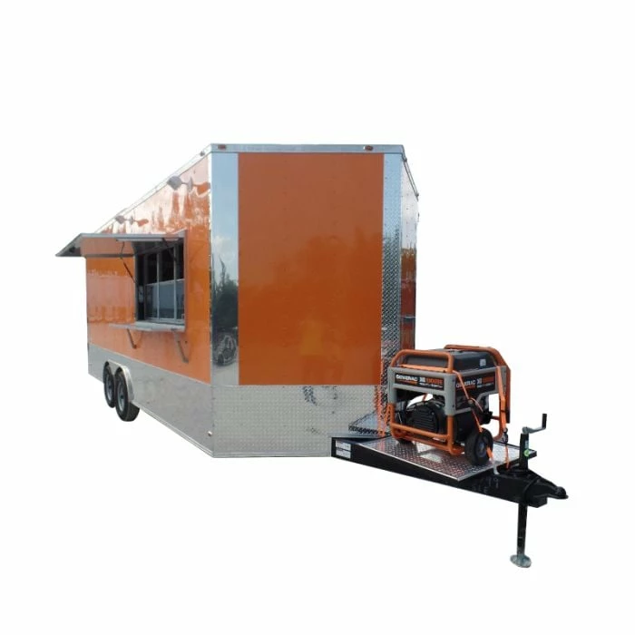 SLE Concessions 8.5' X 20' Concession Food Trailer Orange With Appliances