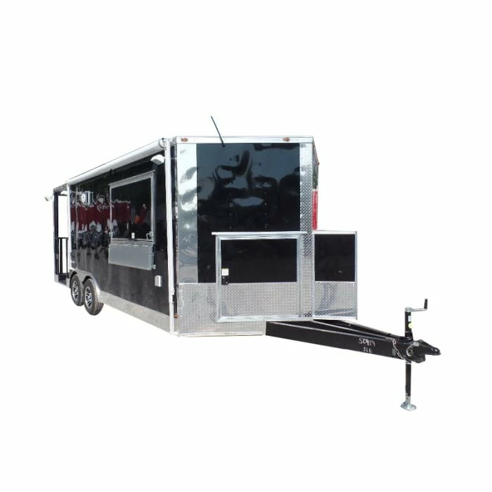 SLE Concessions 8.5' X 20' Concession Food Trailer Black BBQ Event Catering