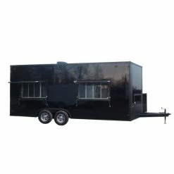 SLE Concessions 8.5' X 20' Black Concession Food Trailer