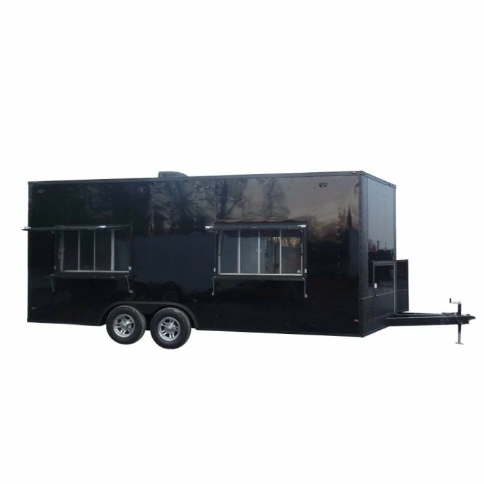 SLE Concessions 8.5' X 20' Black Concession Food Trailer