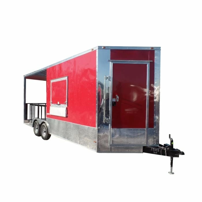 SLE Concessions 8.5' X 20' Concession Food Trailer Red BBQ