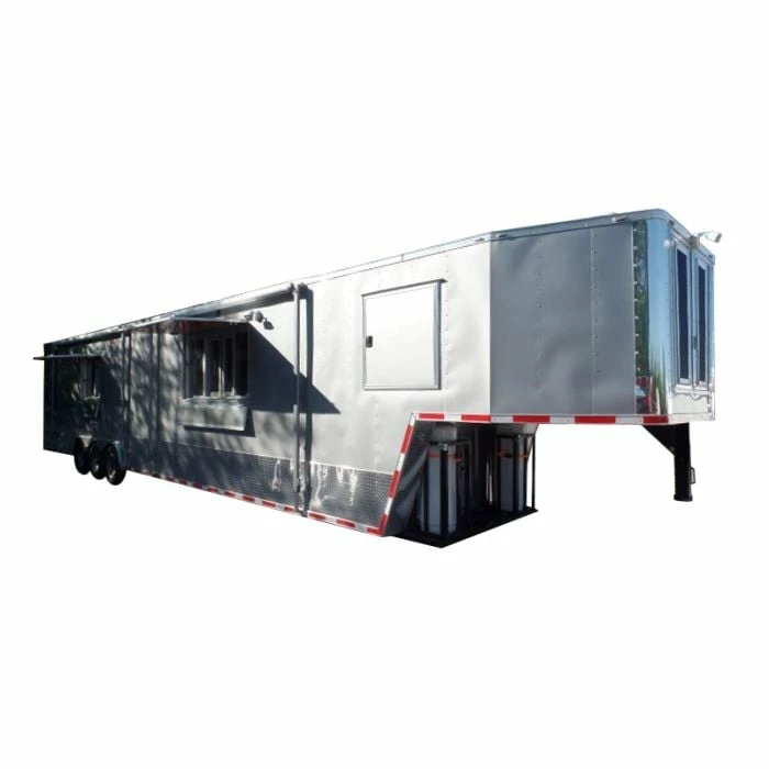 SLE Concessions 8.5' X 47' Concession Food Trailer Silver Frost Event Catering