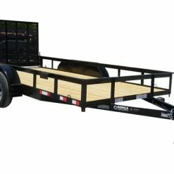 SLE Utility Trailers Utility Trailer 6.4' X 14' Spring Assist A-Frame Gate Tire Rack Tandem Axle