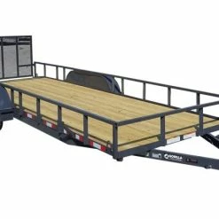 SLE Utility Trailers 6.4x20 Grey Powder Coated Dovetail Utility Trailer