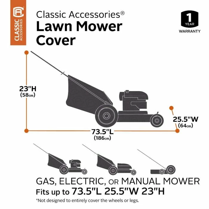 Classic Accessories Classic 73117-HUSQ Lawn Mower Cover For Husqvarna Walk-Behind Mowers Black - Image 3