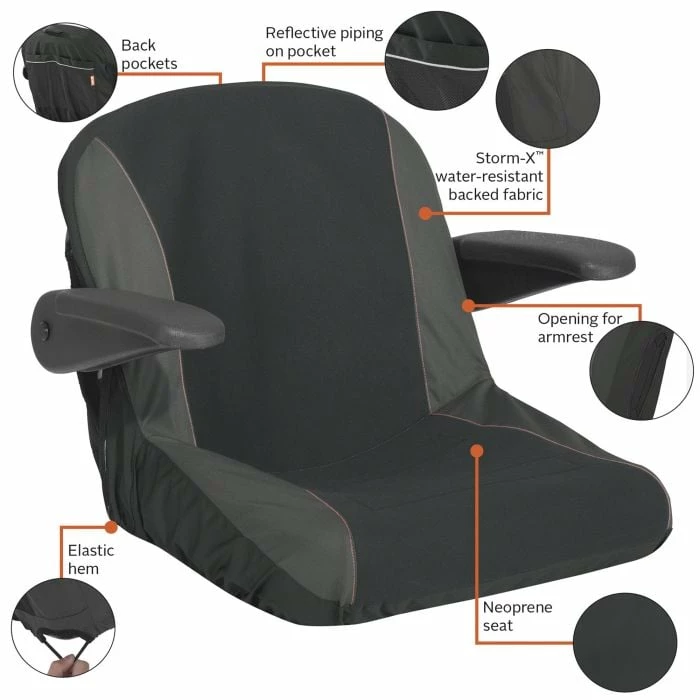 Classic Accessories Classic 52-145-380401-00 Large Neoprene Paneled Tractor Seat Cover - Image 3