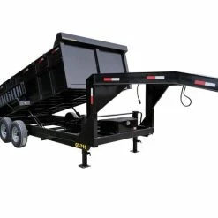 SLE Dump Trailers Gooseneck Dump Trailer 7' X 16' Hydraulic 3 Ft Sides Mulch