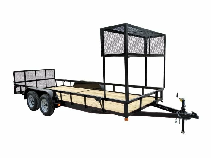 SLE Utility Trailers Utility Trailer 6.4' X 18' Tandem Dovetail With Cage