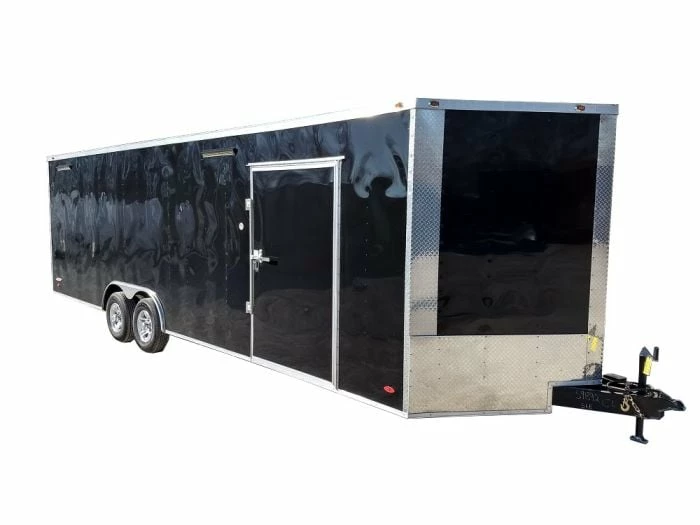 SLE Enclosed Trailers Enclosed Trailer 8.5' X 26' Black Race Ready Tandem 5,200lb Axles Storage