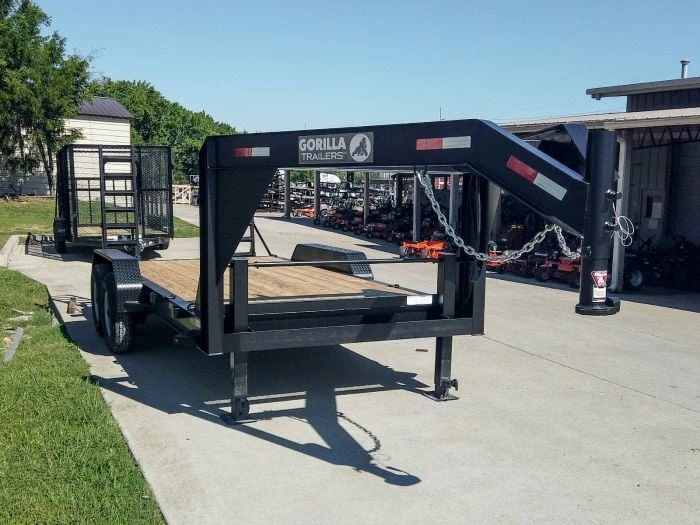 SLE Utility Trailers 7x16 Gooseneck Equipment Trailer (2) 7K Axles With Stand-Up Ramps - Image 2