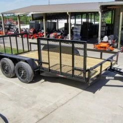 SLE Utility Trailers 7x14 Utility Trailer With Side Gate And Dbl Brake (2) 3,500lb Axle