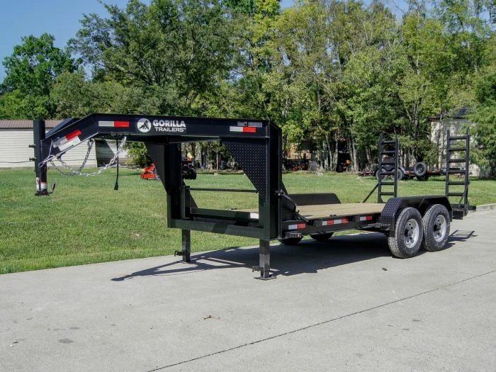 SLE Utility Trailers 7x16 Gooseneck Equipment Trailer (2) 7K Axles With Stand-Up Ramps