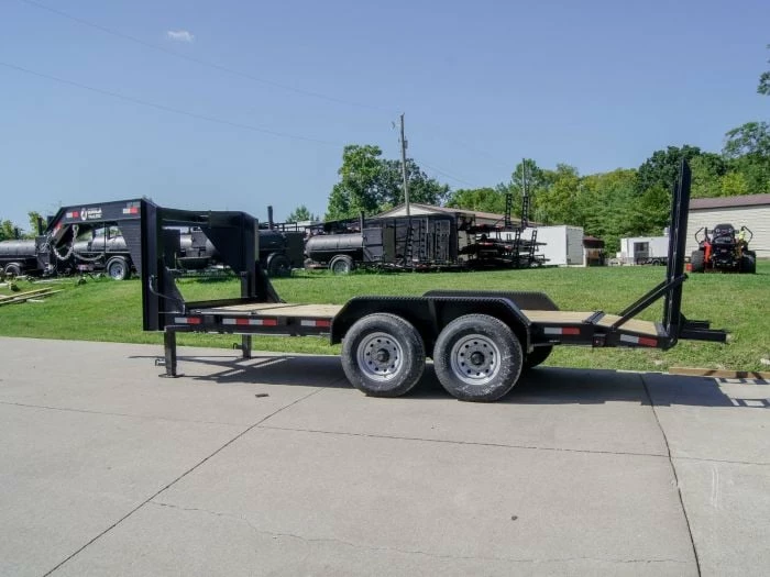 SLE Utility Trailers 7x16 Gooseneck Equipment Trailer (2) 7K Axles With Stand-Up Ramps - Image 4