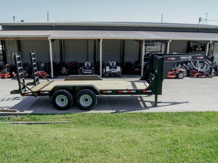 SLE Utility Trailers 7x16 Gooseneck Equipment Trailer (2) 7K Axles With Stand-Up Ramps - Image 6