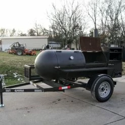 Steam Boat Smokers Smoker Trailer Pull Behind Wood 59"x 29" Charcoal Pit Wood Cage BBQ Cooker