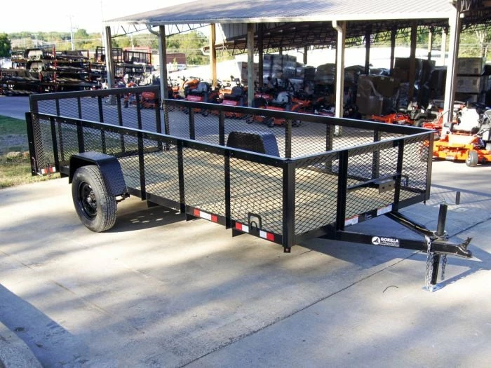 SLE Utility Trailers 6.4x14 Dovetail Utility Trailer With 2ft Mesh Sides 3,500lb Axle