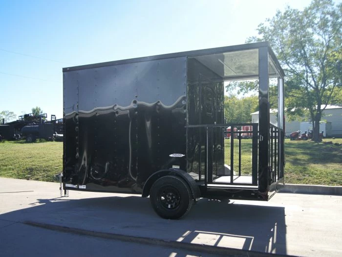 SLE Concessions 7x12 Black Concession Porch Trailer Food Serving Merchandising - Image 4