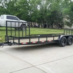 SLE Utility Trailers 6.4x20 Utility Trailer With Side Gate And 18" Mesh (2) 3,500lb Axles