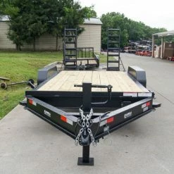 SLE Utility Trailers 7x16 I-Beam Equipment Trailer With (2) 7K Axles With Stand Up Ramps