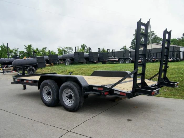 SLE Utility Trailers 7x16 I-Beam Equipment Trailer With (2) 7K Axles With Stand Up Ramps - Image 3