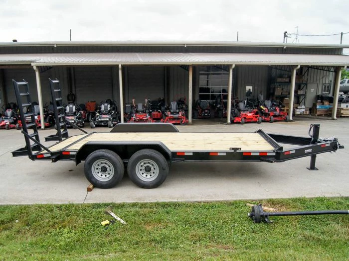 SLE Utility Trailers 7x16 I-Beam Equipment Trailer With (2) 7K Axles With Stand Up Ramps - Image 5