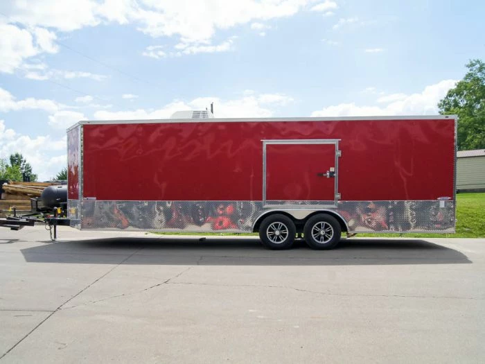 SLE Enclosed Trailers Custom Red 8.5x24 Enclosed Trailer (2) 5200lb Axles ATP Floor Storage - Image 3