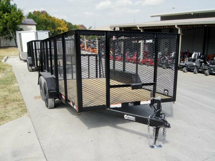 SLE Utility Trailers 6.4x14 4ft Mesh Sides Tandem Dovetail Utility Trailer