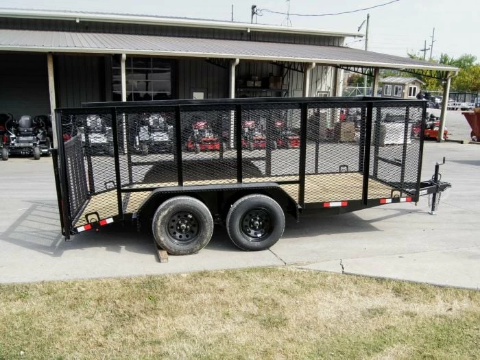 SLE Utility Trailers 6.4x14 4ft Mesh Sides Tandem Dovetail Utility Trailer - Image 3